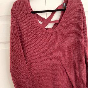 Womens V-Neck Sweater with cross back